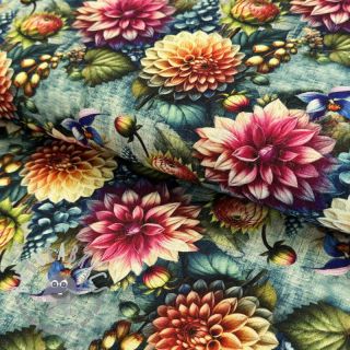 Viscosa con lino Clover design E digital print