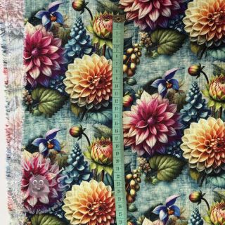 Viscosa con lino Clover design E digital print