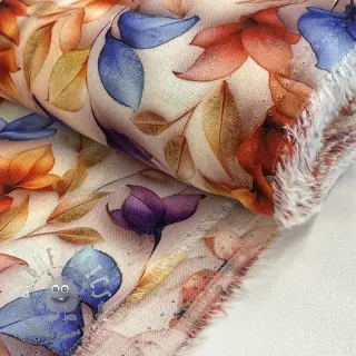 Viscosa RAYON POPLIN Leafs design D digital print