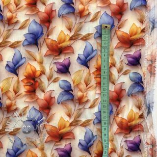 Viscosa RAYON POPLIN Leafs design D digital print