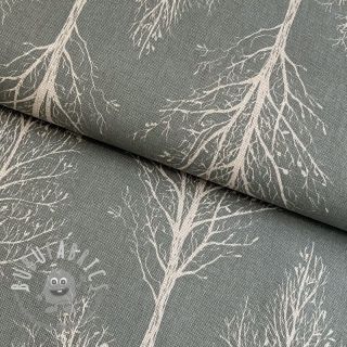 Tessuto decorativo Linenlook Forest Tree Silhouette soft green