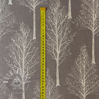Tessuto decorativo Linenlook Forest Tree Silhouette grey