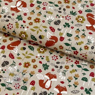 Tessuto decorativo Autumn Woodland Fox