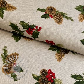 Tessuto decorativo Linenlook Pine needles and cones