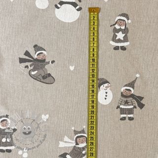 Tessuto decorativo Linenlook Kids Playing Snow