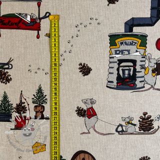 Tessuto decorativo Linenlook Cosy Mouse