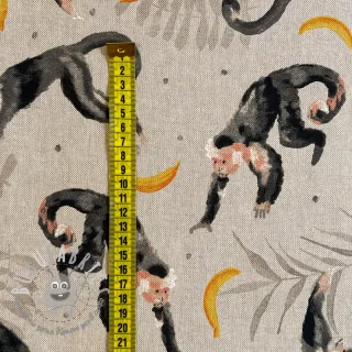 Tessuto decorativo Linenlook Monkey Bananas