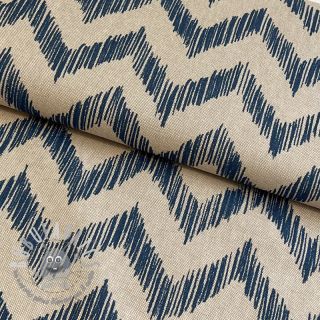 Tessuto decorativo Linenlook Wavy stripes navy