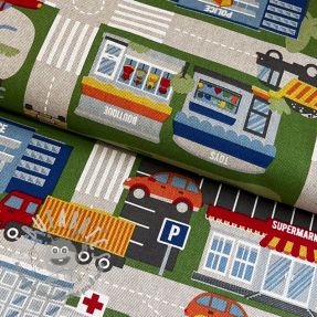 Tessuto decorativo Linenlook Car Roadmap