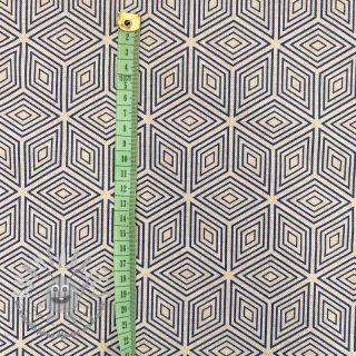 Tessuto decorativo Linenlook Blocks 3D Illusion petrol
