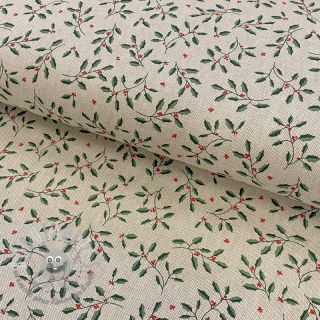Tessuto decorativo Linenlook Little Holly branch