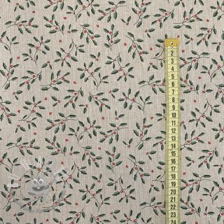 Tessuto decorativo Linenlook Little Holly branch