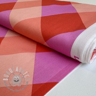 Tessuto di cotone SATIN NERIDA HANSEN Large Gingham red digital print