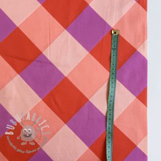 Tessuto di cotone SATIN NERIDA HANSEN Large Gingham red digital print