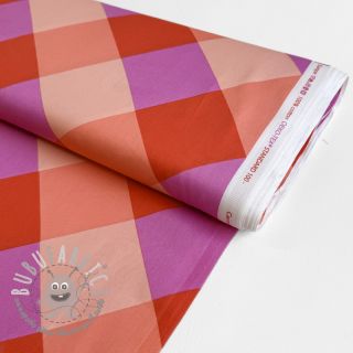 Tessuto di cotone SATIN NERIDA HANSEN Large Gingham red digital print
