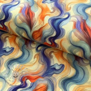 Jersey VISCOSE Silent Flow orange digital print