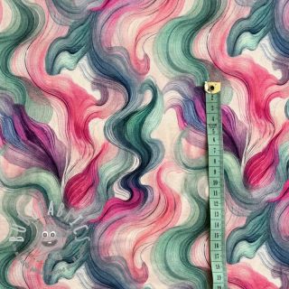 Jersey VISCOSE Silent Flow pink digital print
