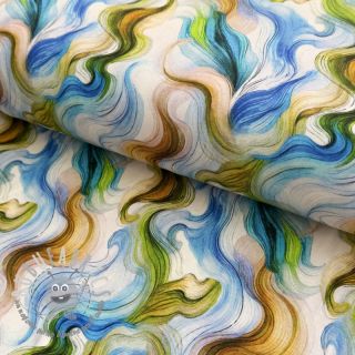 Jersey VISCOSE Silent Flow green digital print