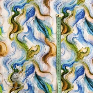 Jersey VISCOSE Silent Flow green digital print