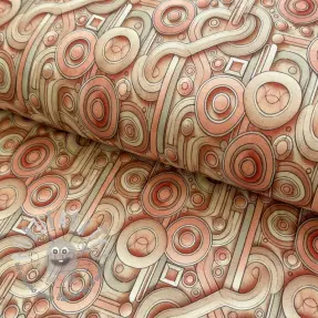 Jersey VISCOSE Unity orange digital print