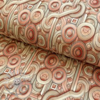 Jersey VISCOSE Unity orange digital print