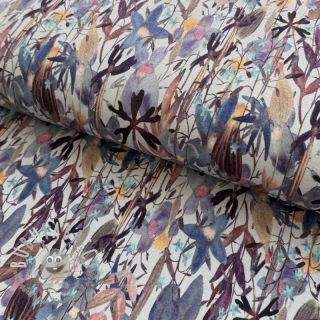 Jersey VISCOSE Vibrant forest grey digital print