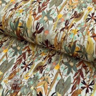 Jersey VISCOSE Vibrant forest brown digital print