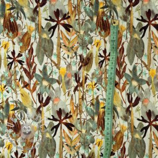 Jersey VISCOSE Vibrant forest brown digital print