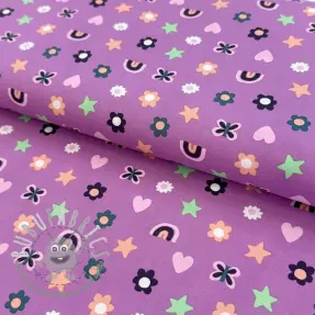 Tessuto di cotone Love mauve
