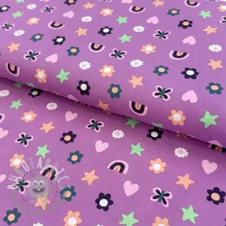 Tessuto di cotone Love mauve