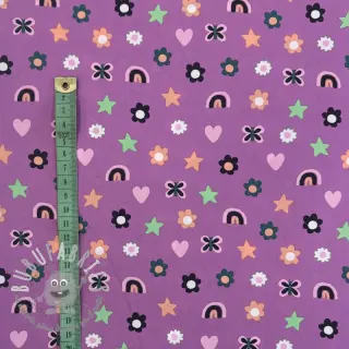 Tessuto di cotone Love mauve