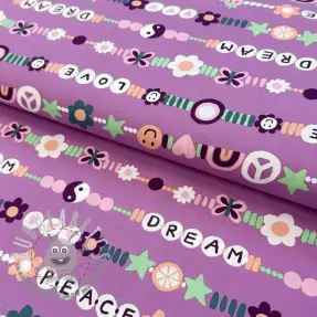Tessuto di cotone Love dream mauve