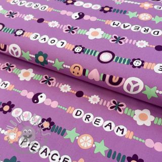 Tessuto di cotone Love dream mauve