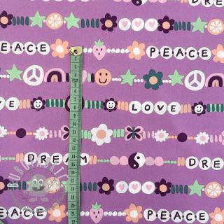 Tessuto di cotone Love dream mauve