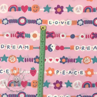 Tessuto di cotone Love dream pink