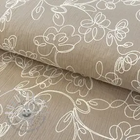 Mussola/Doppia garza EMBROIDERY Climbing flowers beige