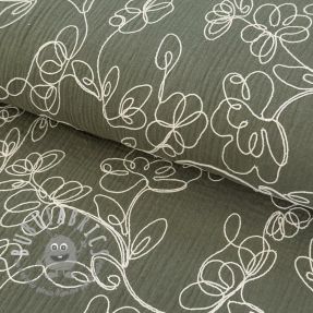 Mussola/Doppia garza EMBROIDERY Climbing flowers pickle
