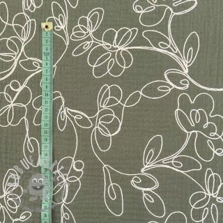 Mussola/Doppia garza EMBROIDERY Climbing flowers pickle