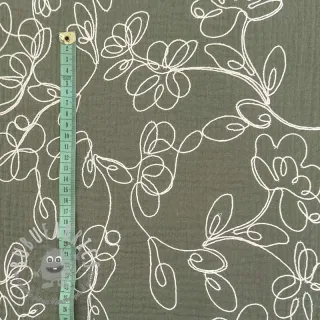 Mussola/Doppia garza EMBROIDERY Climbing flowers pickle