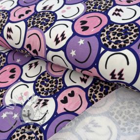 Felpa Happy faces purple digital print