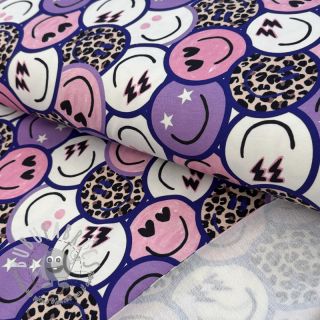 Felpa Happy faces purple digital print