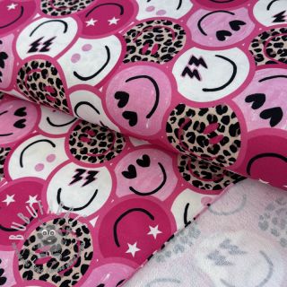 Felpa Happy faces pink digital print