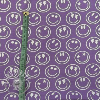 Jersey Happy faces lavender digital print