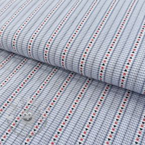 Tessuto di cotone JACQUARD Hearts light blue