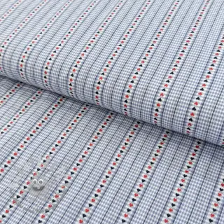 Tessuto di cotone JACQUARD Hearts light blue