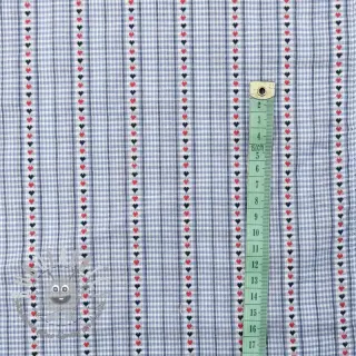 Tessuto di cotone JACQUARD Hearts light blue