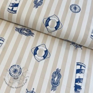 Tessuto decorativo premium Lighthouse anchor stripe