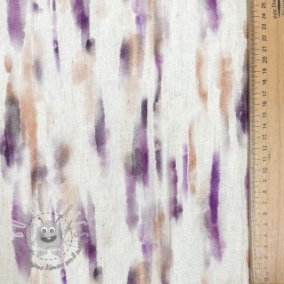 Viscosa con lino Natural Lin Lina purple digital print