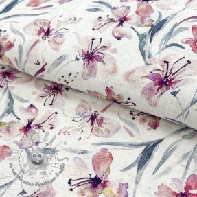 Viscosa con lino Natural Lin Laurel pink digital print