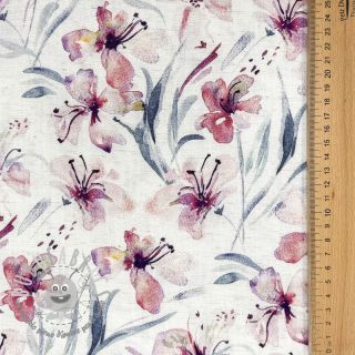 Viscosa con lino Natural Lin Laurel pink digital print